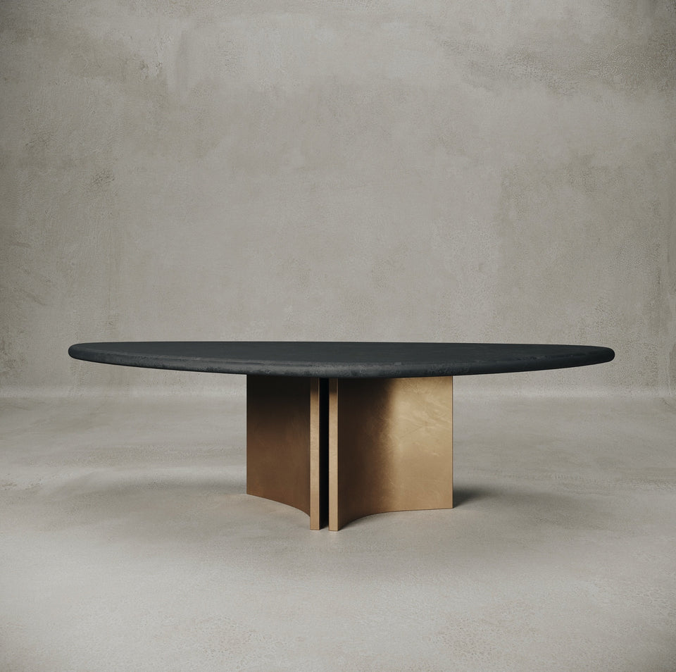 CONCEPT 1.2 CHARCOAL AND SATIN BRASS DINING TABLE