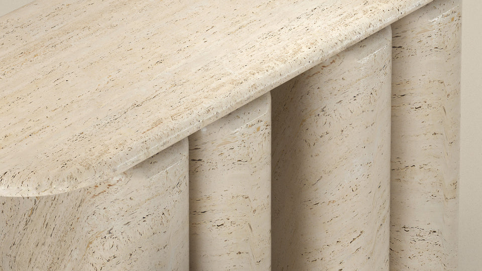 CHUBBY TRAVERTINE CONSOLE