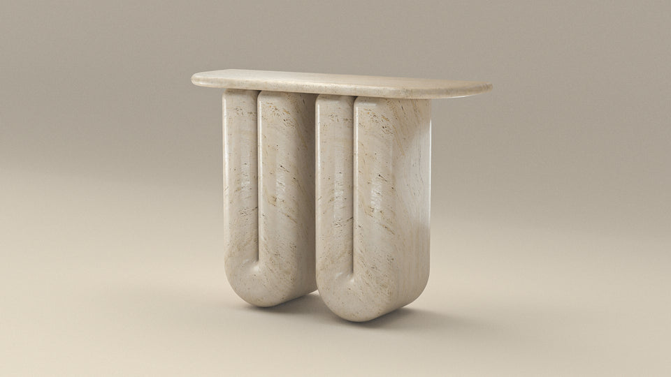 CHUBBY TRAVERTINE CONSOLE