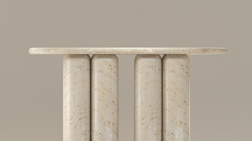 CHUBBY TRAVERTINE CONSOLE