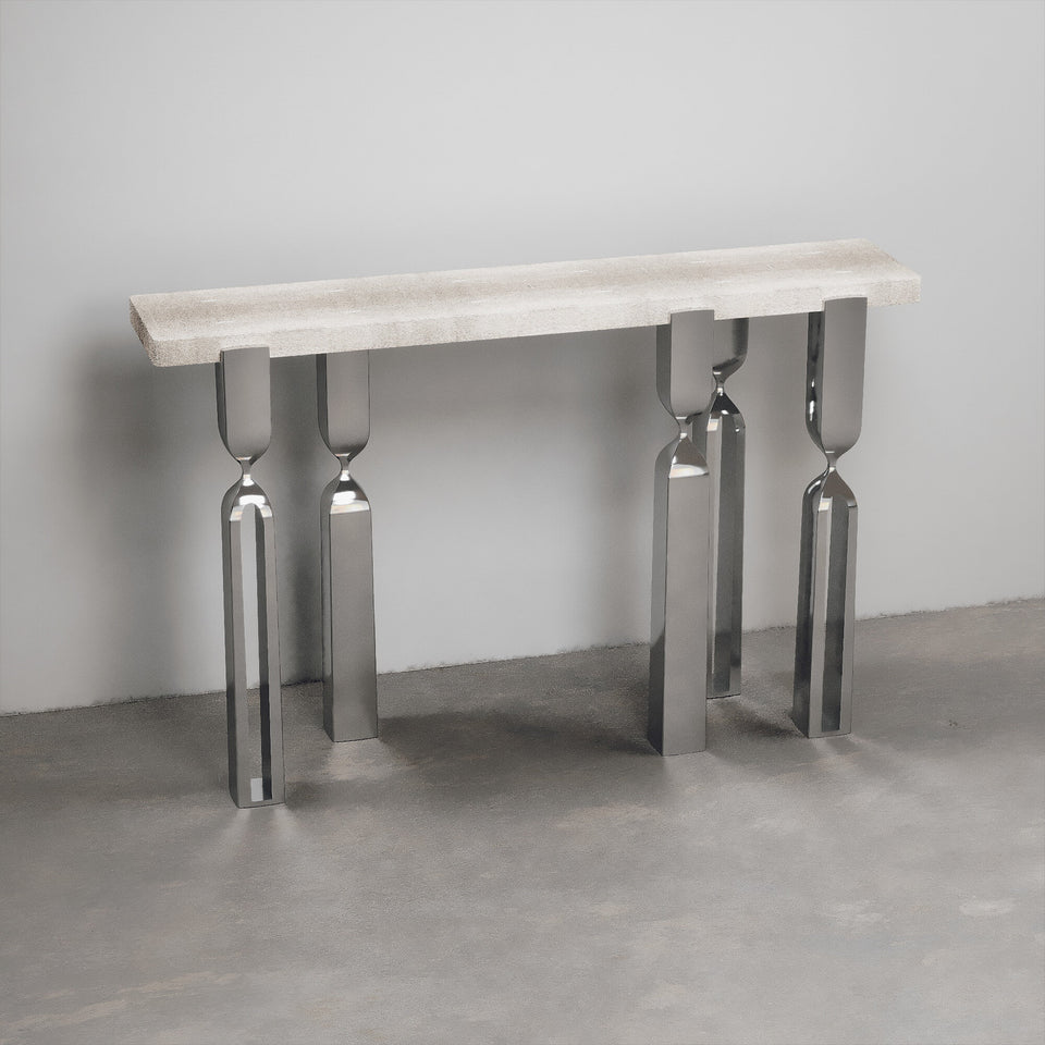 RHAPSODY POLISHED STEEL CONSOLE