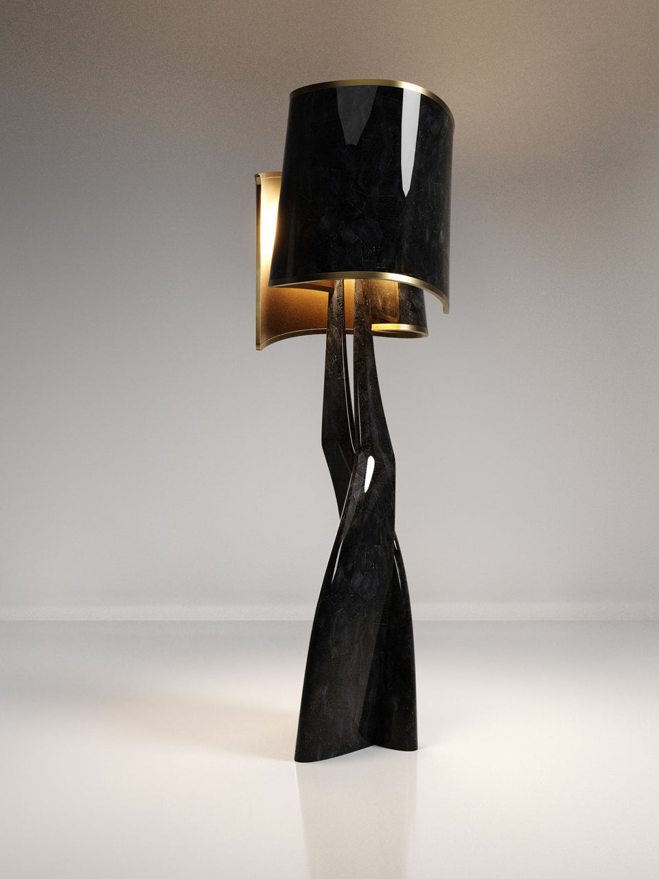 CHITAL III BLACK PEN SHELL FLOOR LAMP