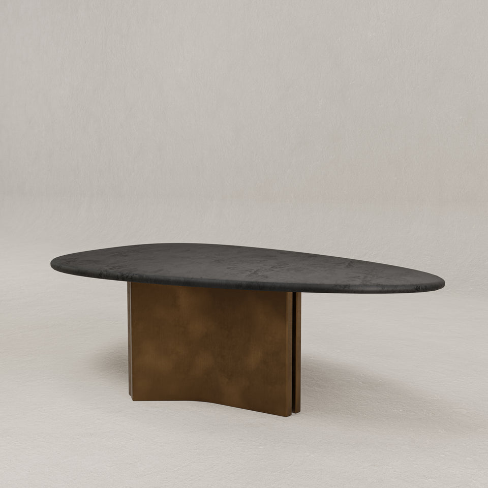 CONCEPT 1.2 CHARCOAL AND BRASS DINING TABLE