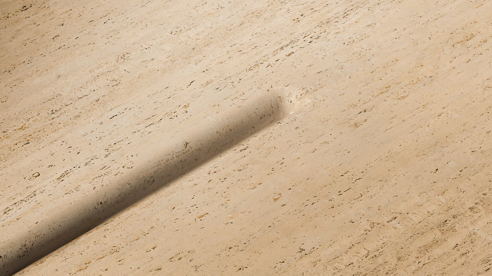 CHUBBY TRAVERTINE DINING TABLE