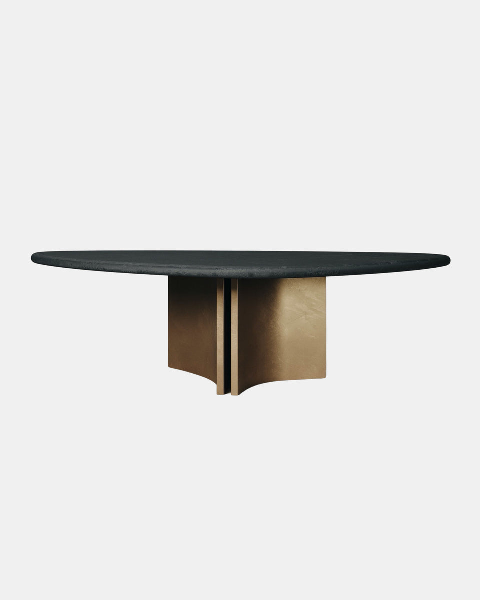 CONCEPT 1.2 CHARCOAL AND SATIN BRASS DINING TABLE