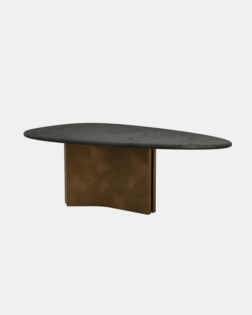 CONCEPT 1.2 CHARCOAL AND BRASS DINING TABLE