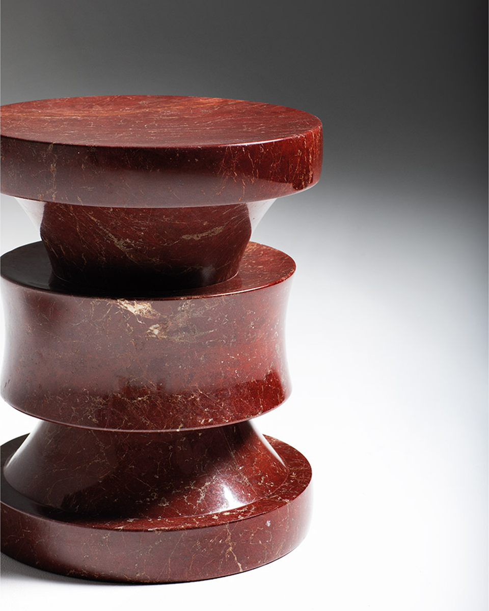 BARTH NAPOLÉON RED MARBLE STOOL