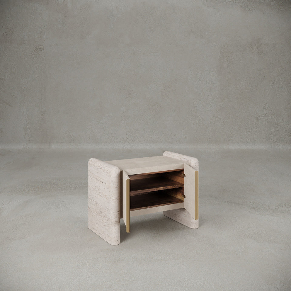 ELEMENTS 6.2 ROMAN TRAVERTINE NIGHT TABLE