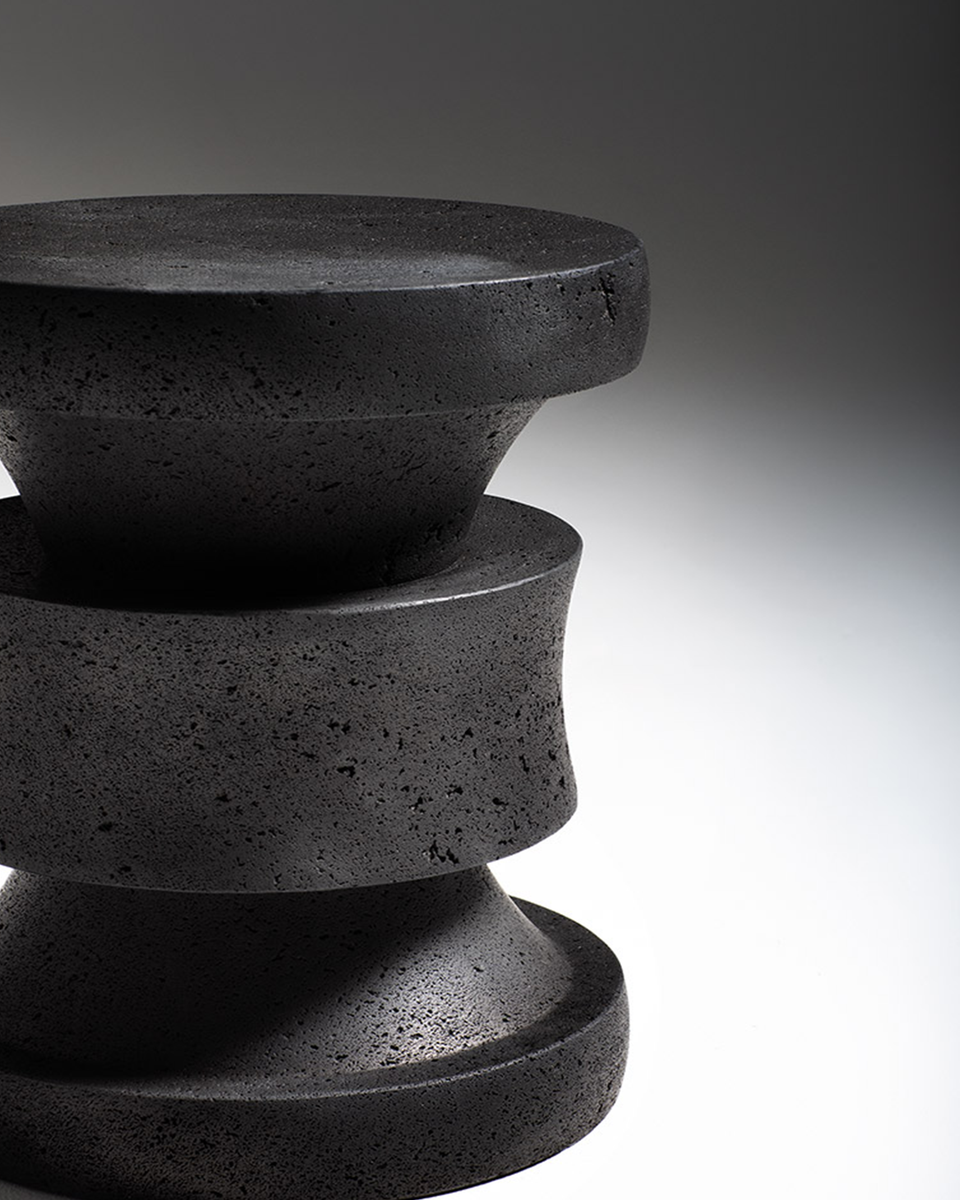 BARTH BLACK LAVA STOOL