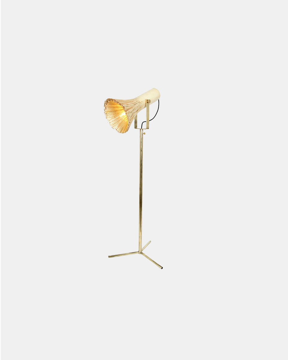 PRESSED NATURAL WOOD FLOOR LAMP