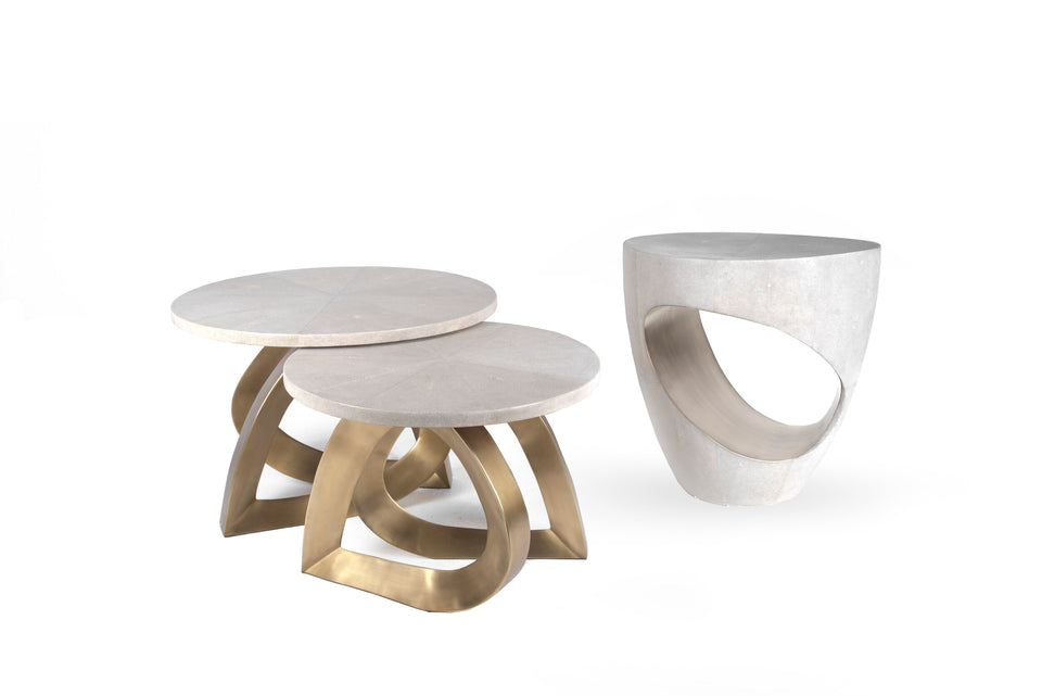 SET OF 2 TEARDROP NESTING COFFEE TABLES