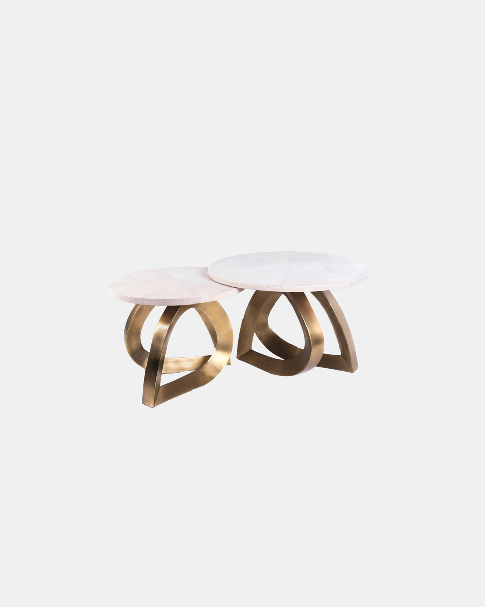 SET OF 2 TEARDROP NESTING COFFEE TABLES