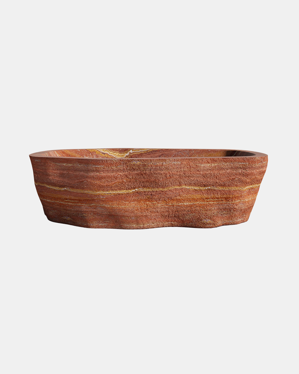 BAPTIZ RED TRAVERTINE BATH TUB