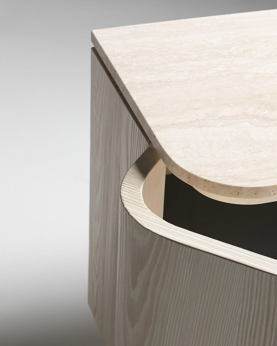 OLBIA BRUSHED SPRUCE WOOD CONSOLE