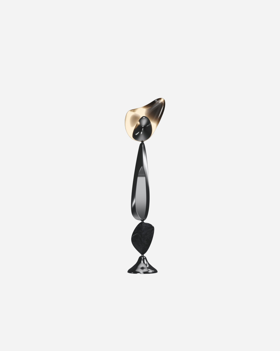 COSMO MOON BLACK PEN SHELL FLOOR LAMP