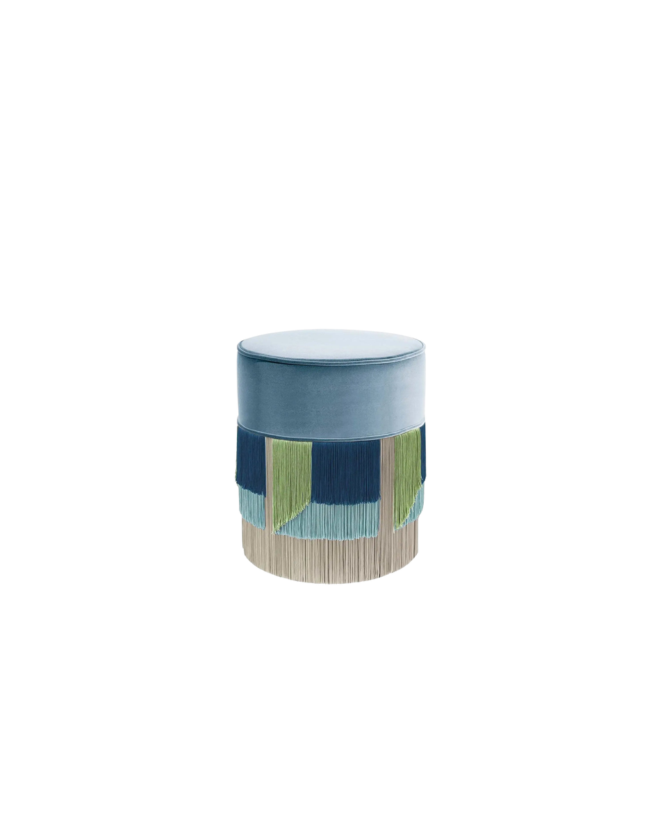 COUTURE GEOMETRIC FLO ROUND POUF