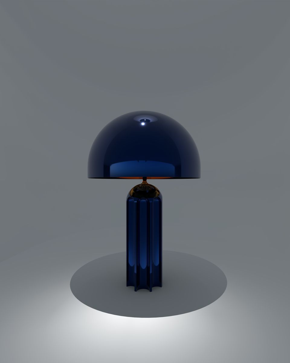 LITTLE GHOST CHROME BLUE LAMP