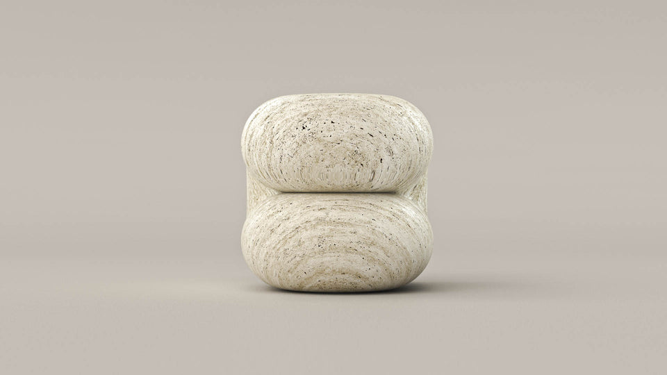 OCTANE TRAVERTINE ACCENT STOOL