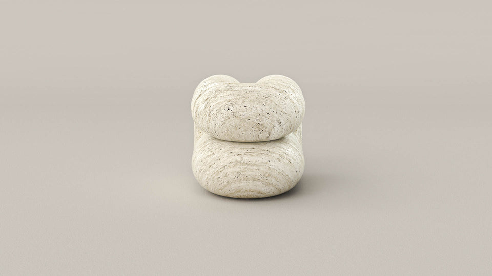 OCTANE TRAVERTINE ACCENT STOOL