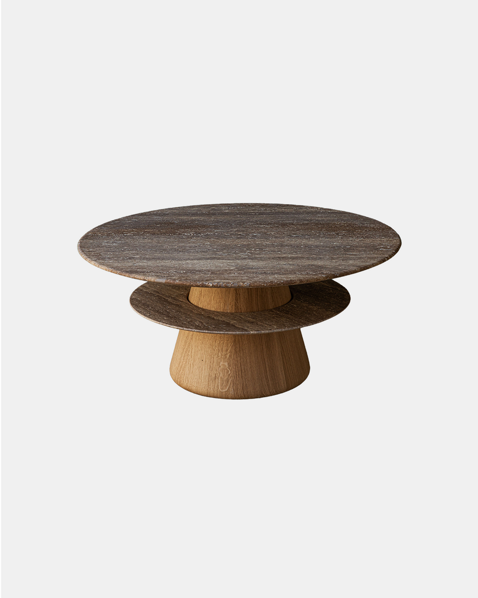 ROUND PIETRA TRAVERTINE COFFEE TABLE