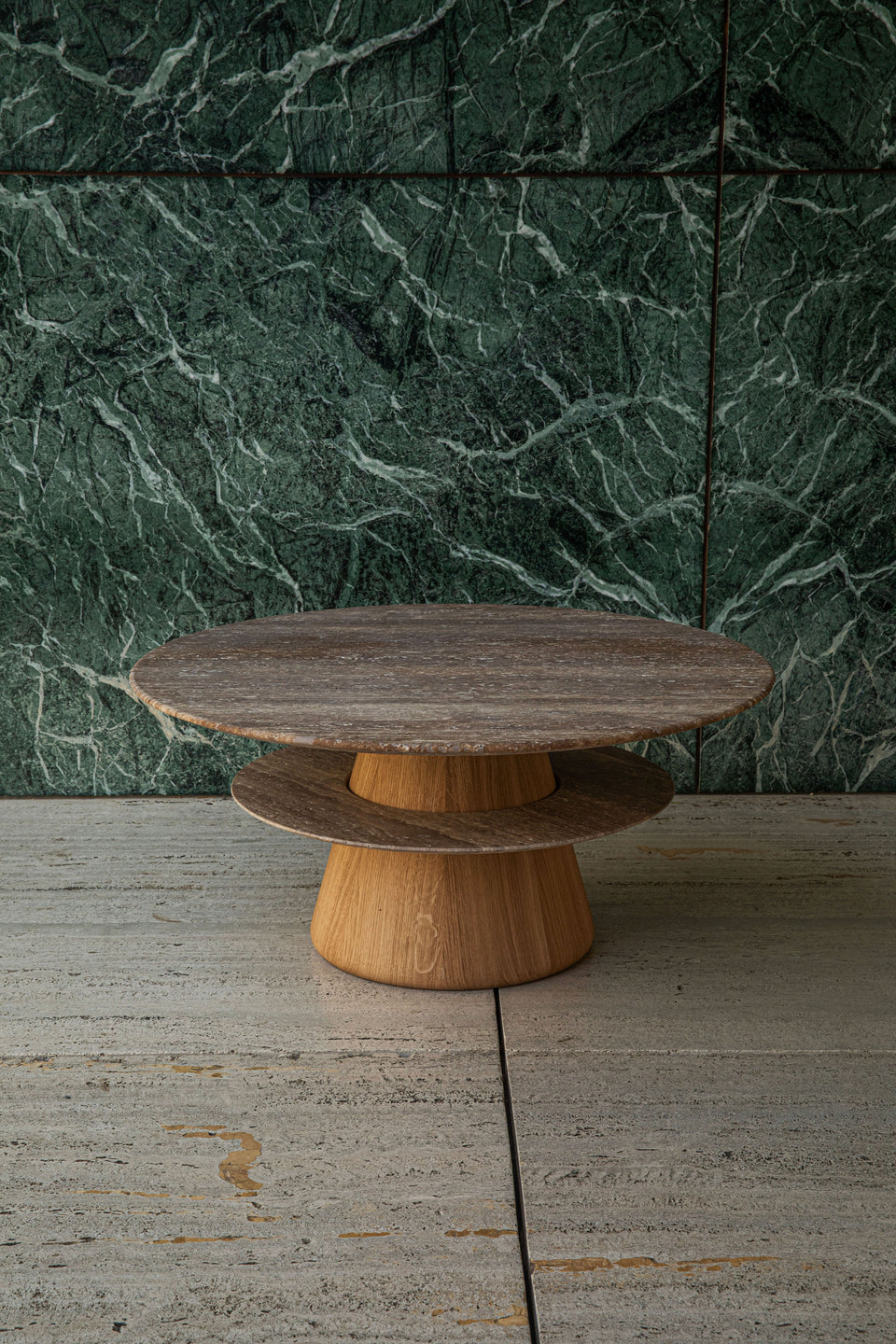 ROUND PIETRA TRAVERTINE COFFEE TABLE