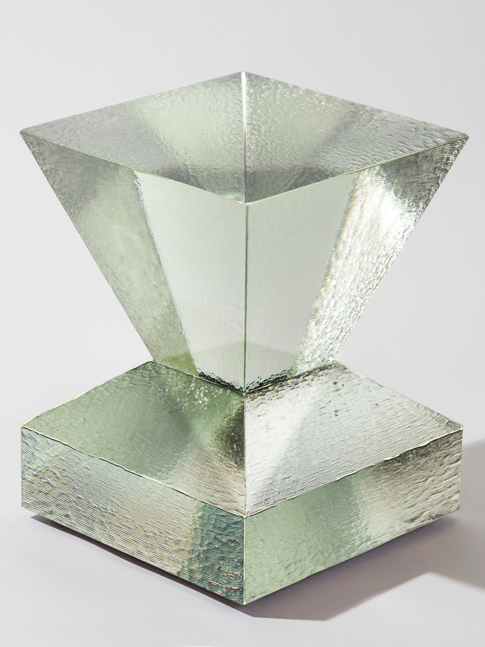 PYRAMID GLASS SIDE TABLE