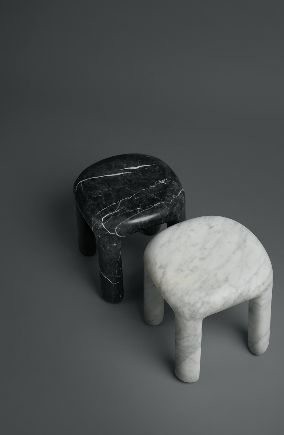 BOLD CARRARA LOW SIDE TABLE/STOOL