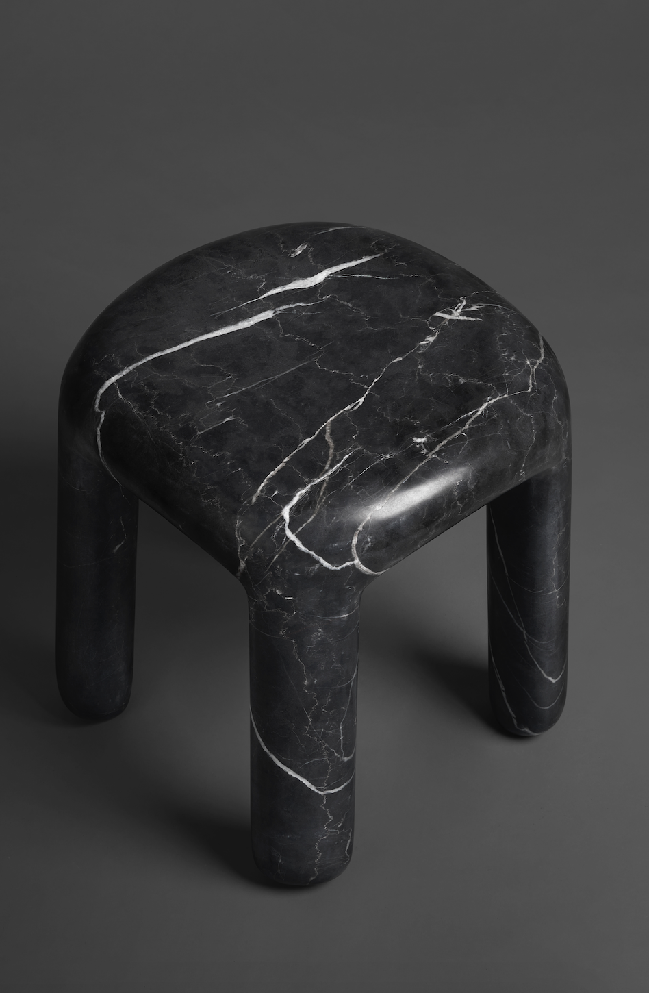 BOLD NERO MARQUINA LOW SIDE TABLE/STOOL