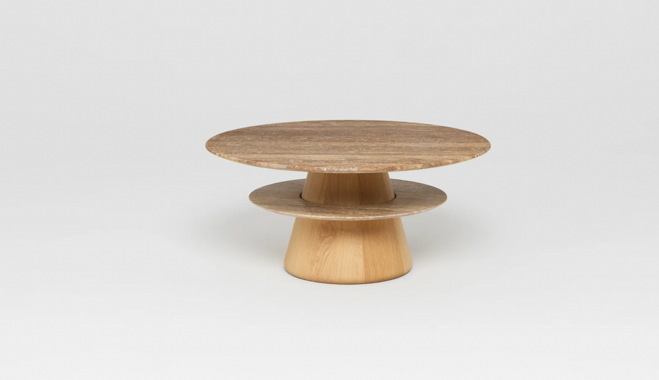 ROUND PIETRA TRAVERTINE COFFEE TABLE