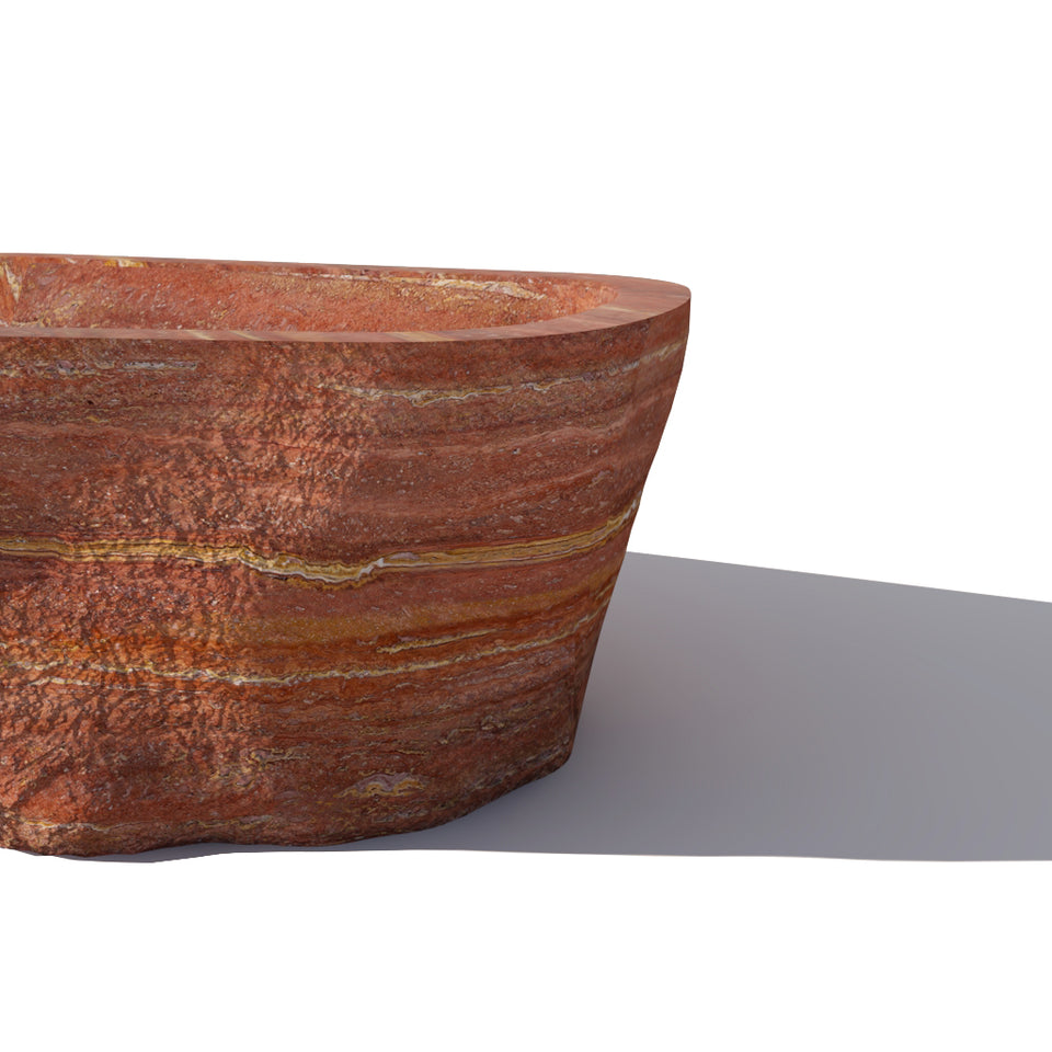 BAPTIZ RED TRAVERTINE BATH TUB