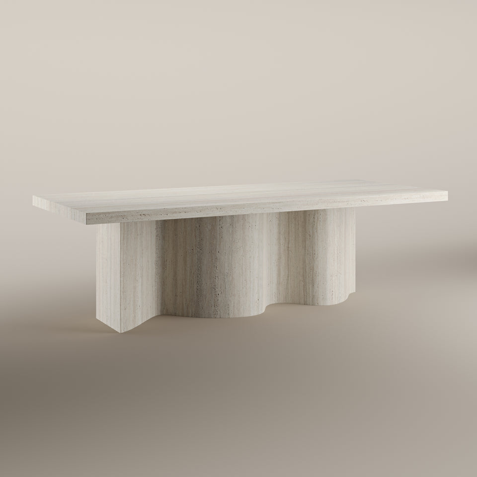 CADENCE TRAVERTINE DINING TABLE