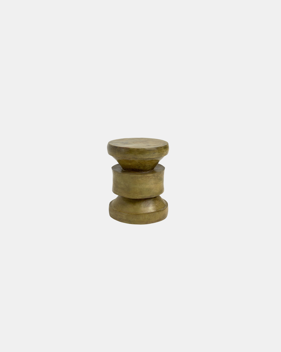 BARTH WALNUT TRAVERTINE STOOL