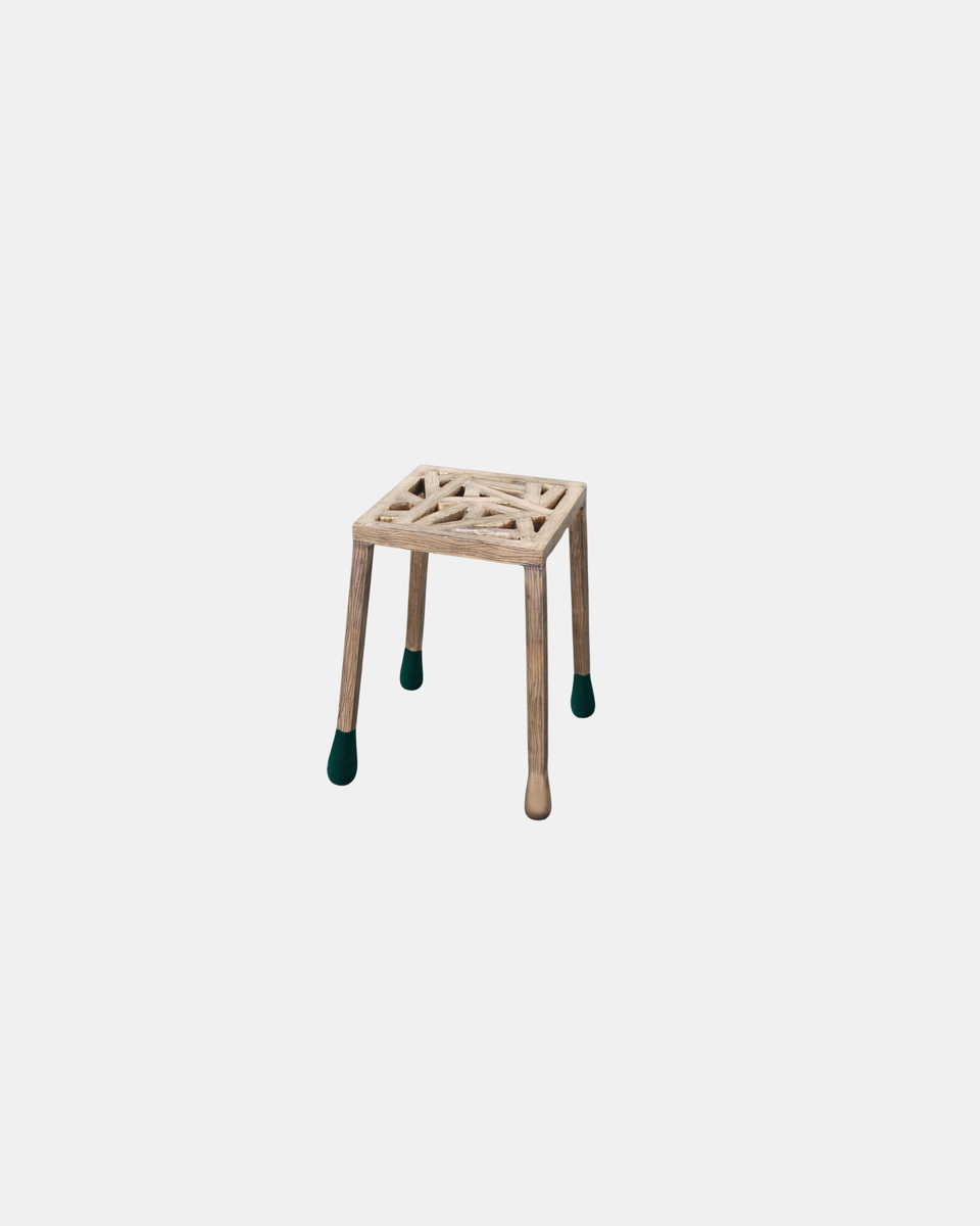 MATCHSTICK BRONZE DEEP GREEN STOOL