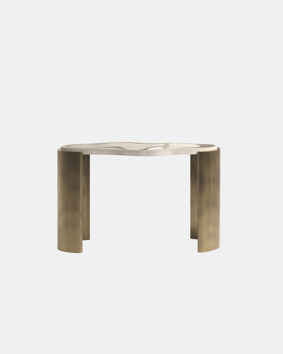 MASK WHITE QUARTZ SHAGREEN CONSOLE