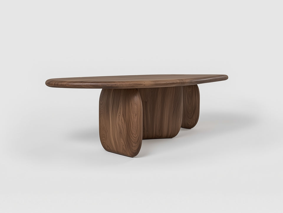 GALET WALNUT DINING TABLE ALL WOOD